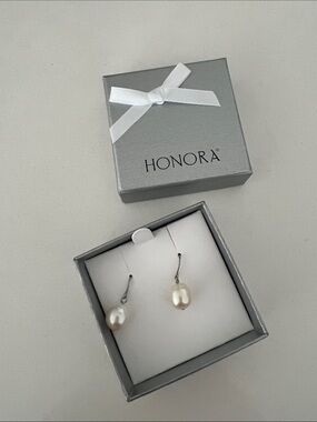 Honora Pearl Drop Earrings in White